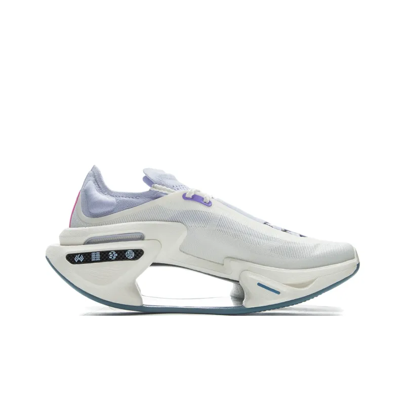 LiNing Shadow 3.0 Cushioning Rebound Height Increasing Low-Top Casual Running Shoes Men's White Purple-1