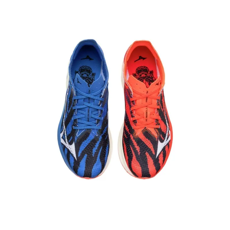 Mizuno WAVE REBELLION PRO Anti Slip Wear Resistant Low Top Running Shoes Unisex Red Blue-3