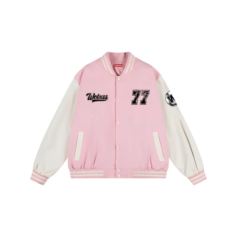 WOKXSS Baseball Jacket Unisex Black-5