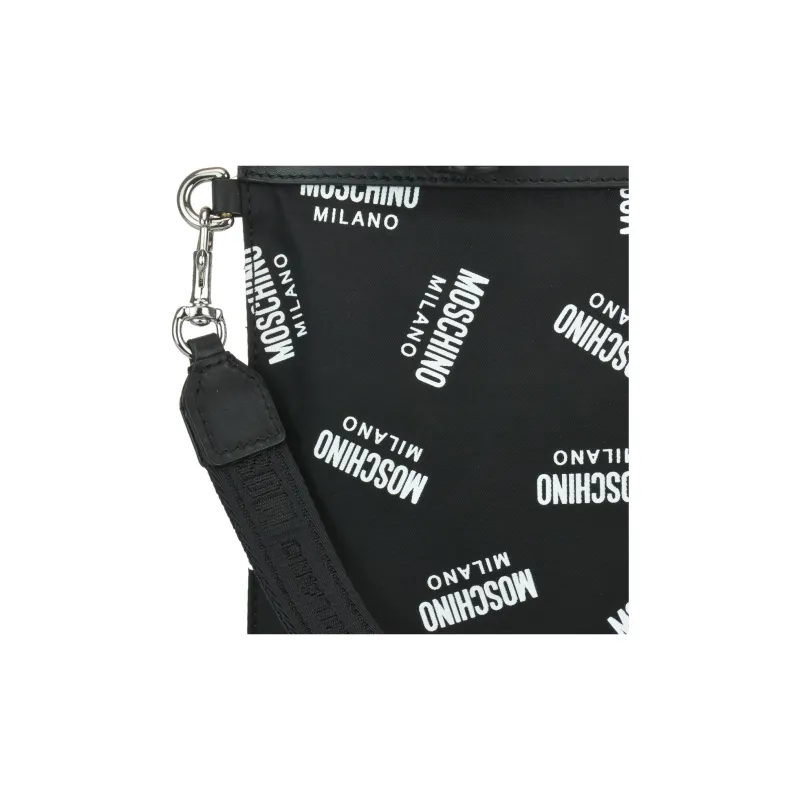 MOSCHINO Nylon Makeup Bags Clutches Medium Size Women's Black-4