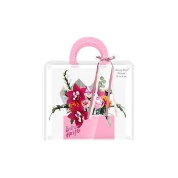 LIGHT YOUR BRICKS Compatibility Building Block 10342 Pink Bouquet Box Building Blocks Display Case Model Accessories