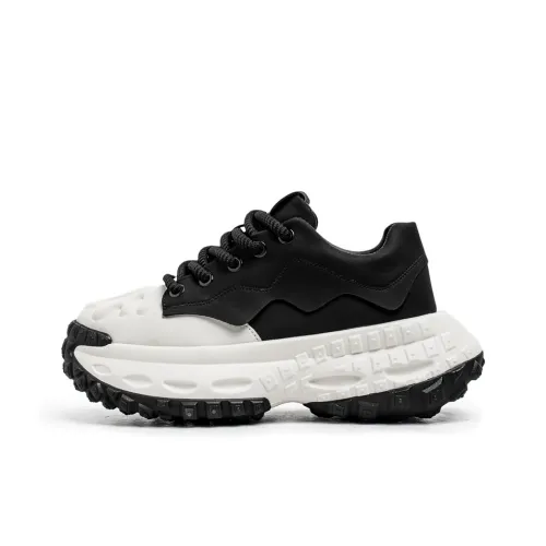 JKEM Cushioning Height Increasing Wear Resistant Slip Resistant Low Top Chunky Sneakers Men's