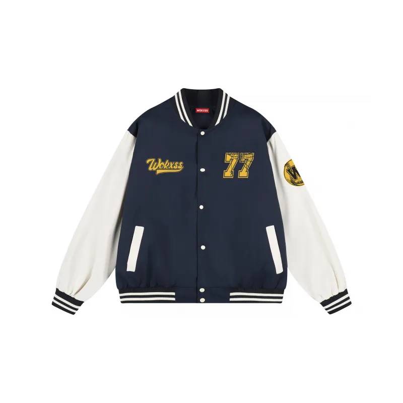 WOKXSS Baseball Jacket Unisex Black-10