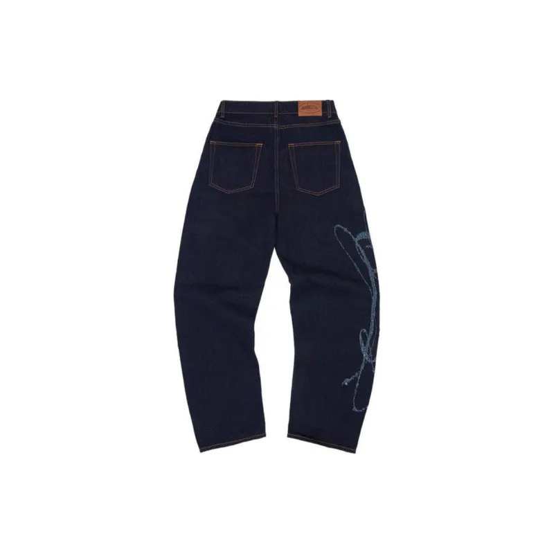 Corteiz Frayed Denim Baggy Jeans-1