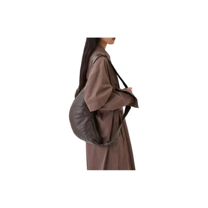 Lemaire Croissant Series Linen Goat Horn Bag Crescent Bag Crossbody Bag Shoulder Bag Men's Warm Gray-3