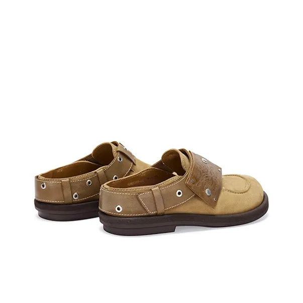 SUGARSU Rubber Sole Abrasion Resistant Slip Resistant Closed Toe Slippers Unisex Khaki-2