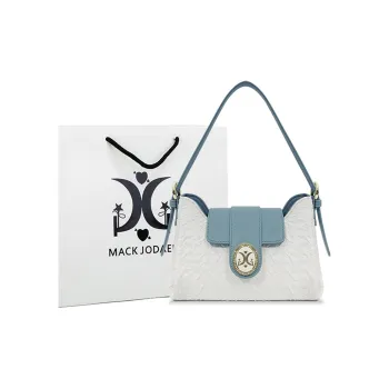 MACK JODAER Microfiber Synthetic Leather Shoulder Bag Women's Light Blue
