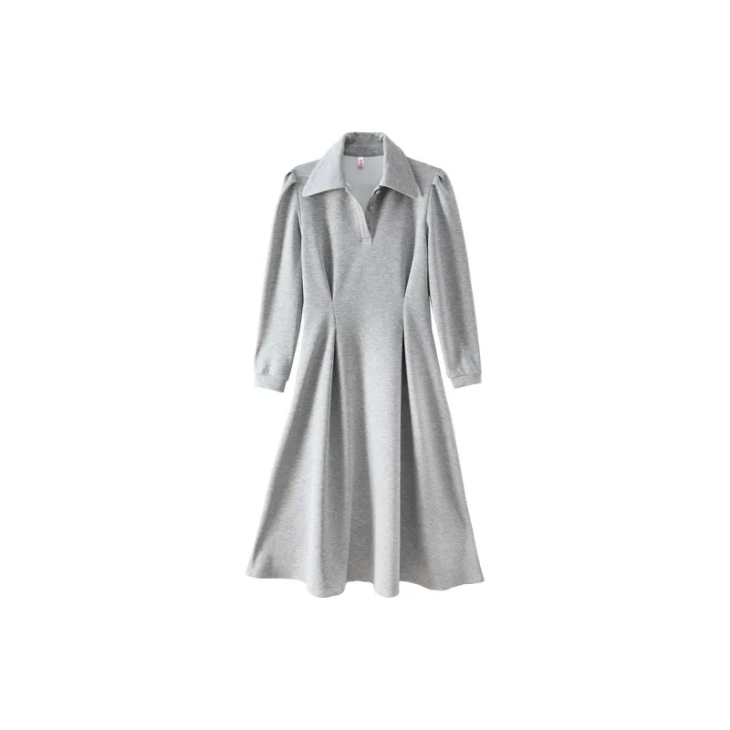 LSVE Long-Sleeved Dresses Women's White-4
