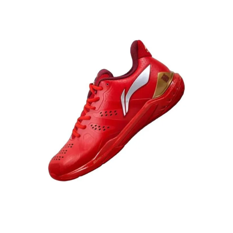 LiNing Cloud Thunder Cushioned Slip-Resistant Abrasion-Resistant Low-Top Badminton Shoes Unisex Red-1