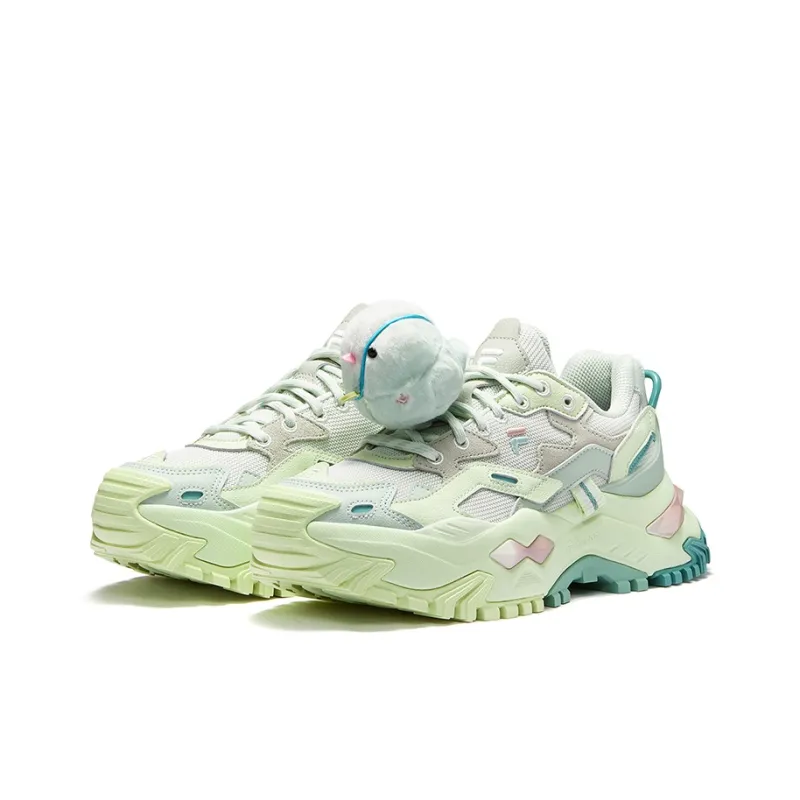 FILA FUSION BIANCO Slip-Resistant Height Increasing Low-Top Chunky Sneakers Women's Aqua-2
