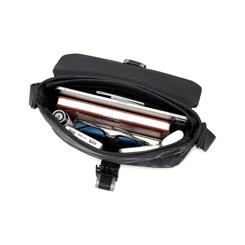 BJIAX Nylon Shoulder Bag Small Size Men's Black Camouflage-3