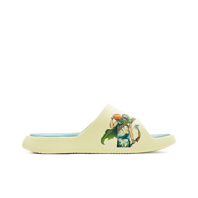 PEAK Tai Ji1.0 Slip-Resistant Abrasion-Resistant Cushioning Slide Slippers Women's Yellow Green-1