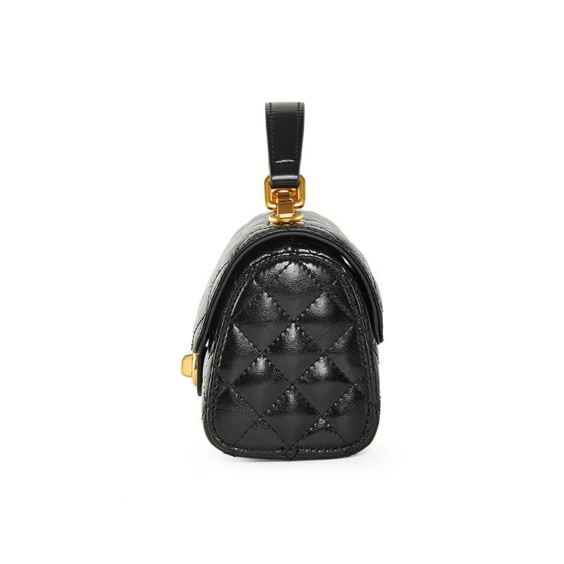 Teenmix Synthetic Leather With Cow Leather Crossbody Bag, Shoulder Bag, Handbag Women's Coffee/Black-3