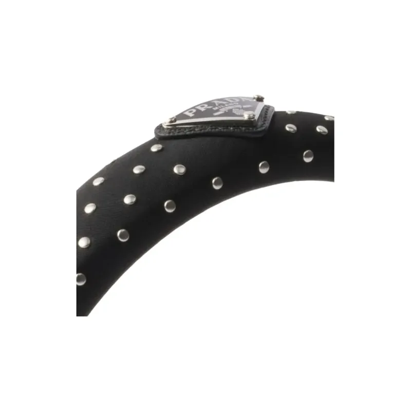 PRADA Metal, Recycled Nylon, Enamel Headbands Women's Black-2