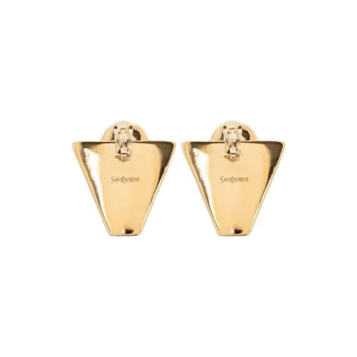 SAINT LAURENT Brass Glass Earrings Women's Gold