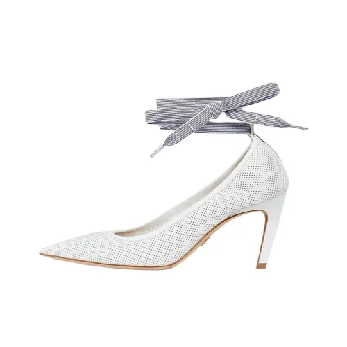 DIOR D Journey Slim Heel High Heels 8cm Women's White