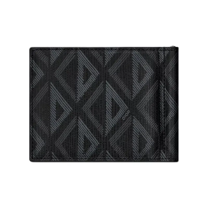 DIOR CD Diamond Cotton Wallet Men's Black-2