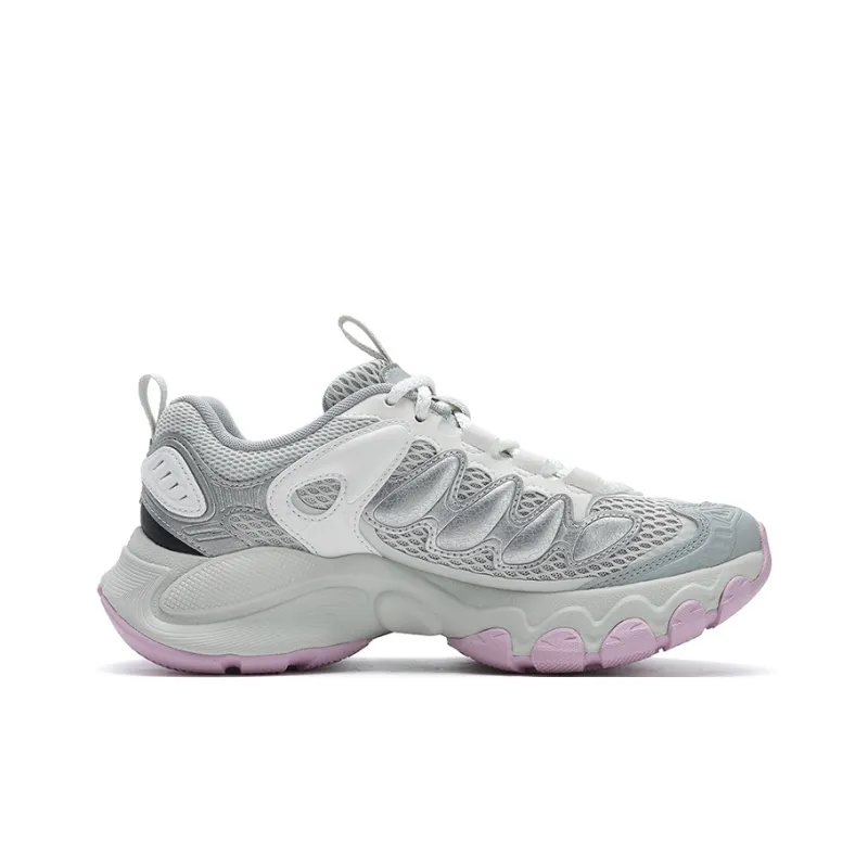 FILA TRUFFLE Cushioning Abrasion Resistant Breathable Low Top Running Shoes Women's Silver-1