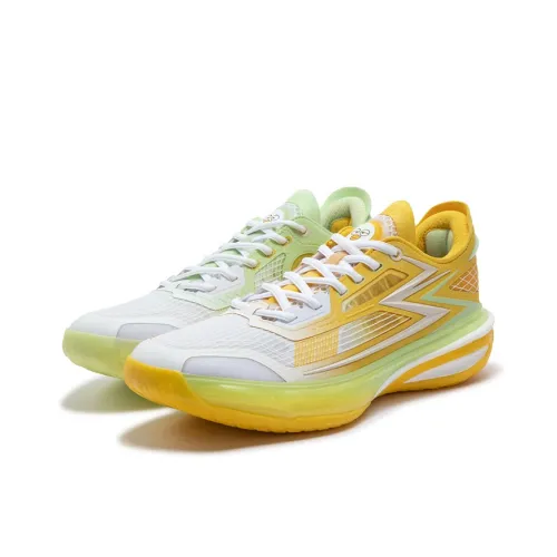 361° Anti Slip And Wear Resistant Lightweight Low Top Basketball Shoes Men's Yellow Green Mismatched