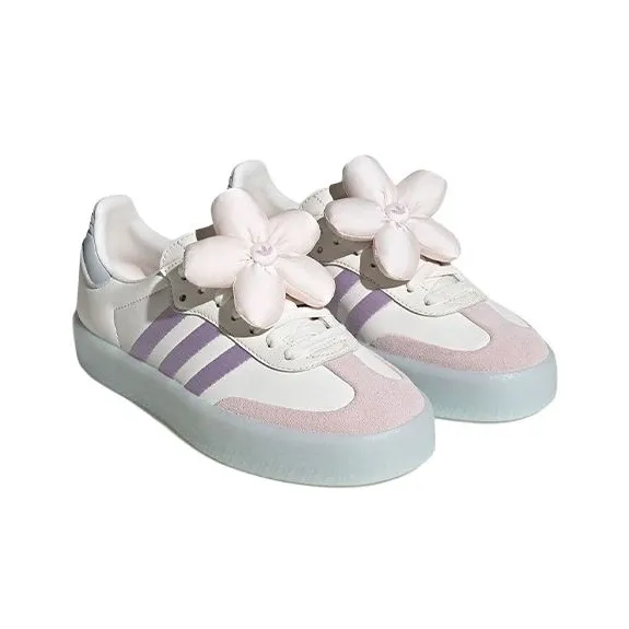 Adidas Originals SAMBAE Shock Absorbers Low Top Skateboard Shoes Women's White Light Purple-2