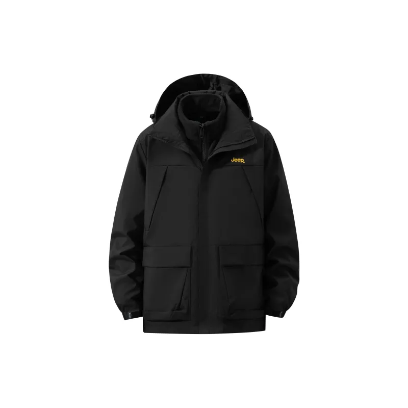Jeep Waterproof And Windproof To Keep Warm Windbreaker Jacket Unisex-5