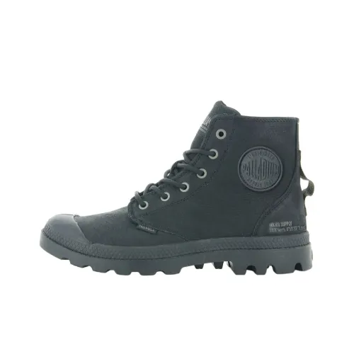 Palladium Pampa Abrasion Resistant Cushioning Short Outdoor Boots Unisex Black