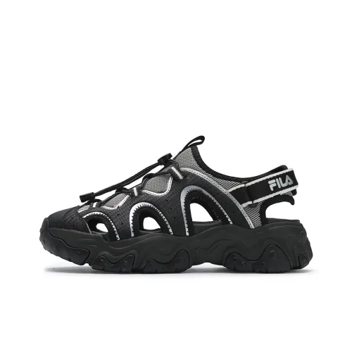 FILA FLUID 5 SANDAL Cat Paw Sandal Beach Sandals Women's Black Gray