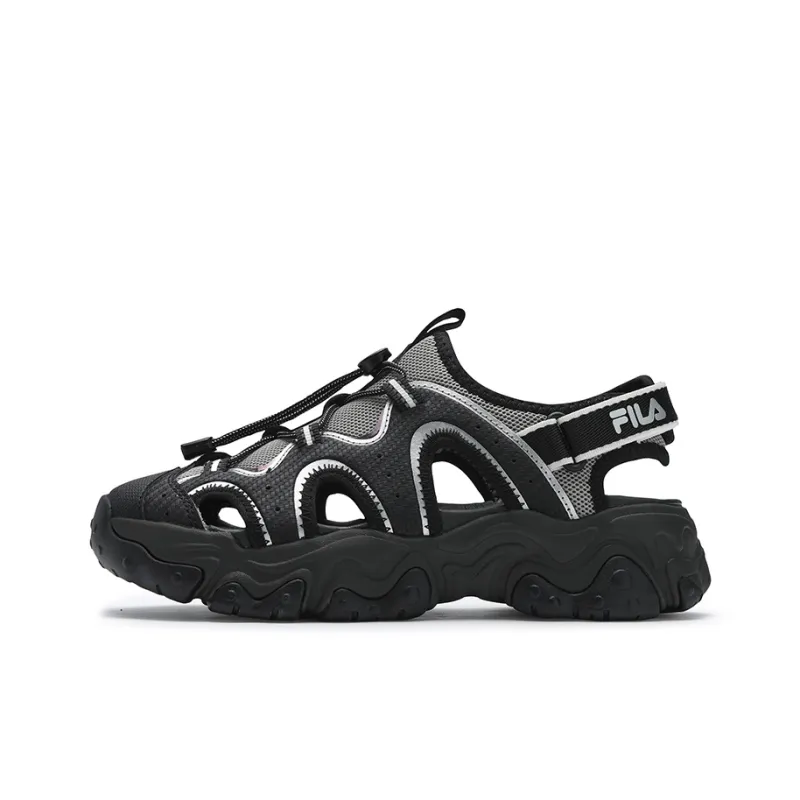 FILA FLUID 5 SANDAL Cat Paw Sandals, River Trekking Girlish Beach Sandals Women's Black Gray-0