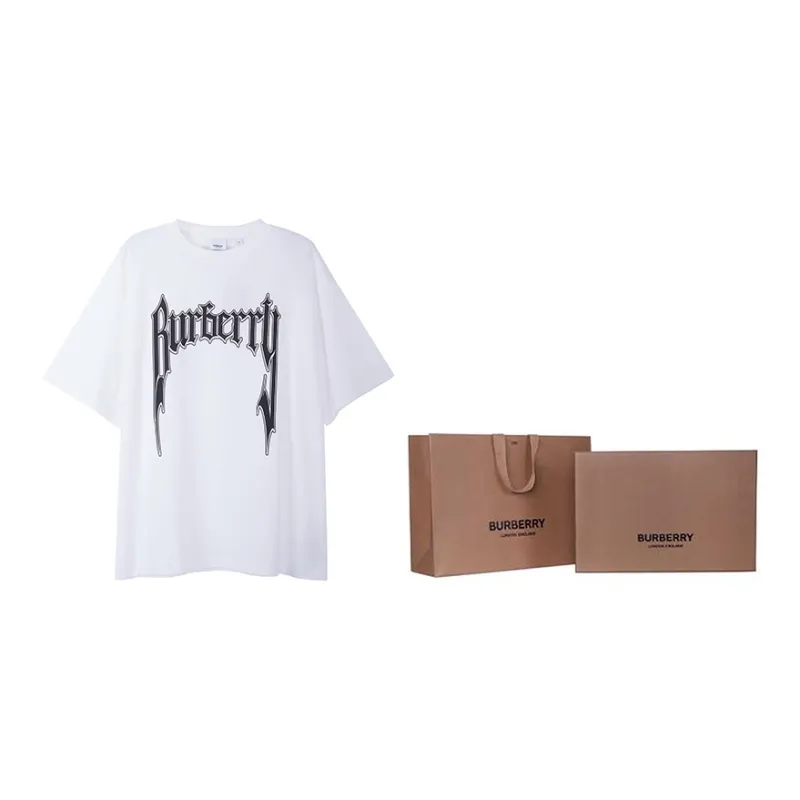 Burberry SS23 Men's Gothic Logo Print T-shirt White-4