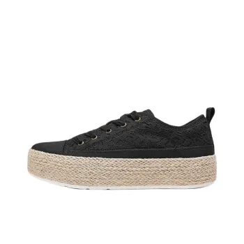 Skechers Bob's Anti Slip Wear Resistant Low Top Canvas Shoes Women's Black
