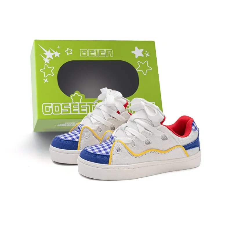 BEIER Slip-Resistant Lightweight Breathable Low-Top Skateboard Shoes Unisex Mustard Green-36