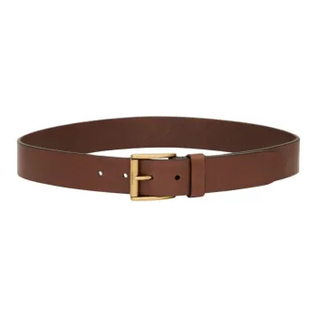 SAINT LAURENT Calfskin Brass Leather Belts Women's Brown 3.5CM