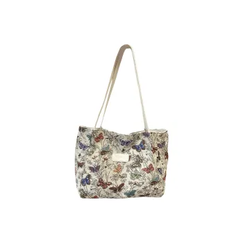 AOSONG Canvas Shoulder Bag Women's Black/White