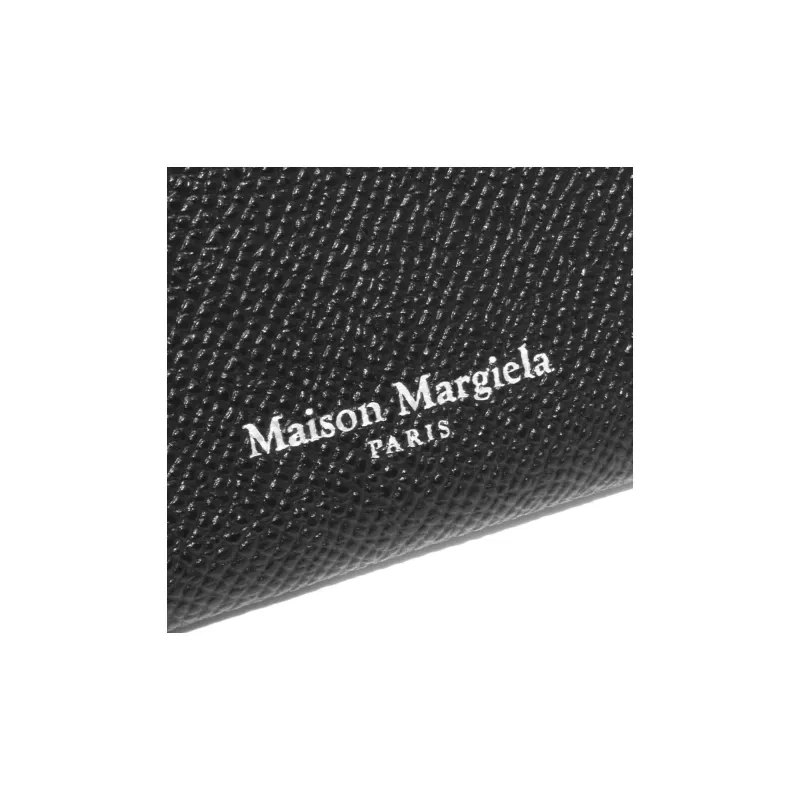 Maison Margiela Grain Leather Cell Phone Pouch Unisex Black-3