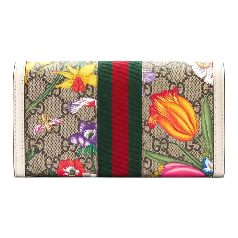 GUCCI Ophidia Canvas With Leather Wallet Women's White/Beige-2
