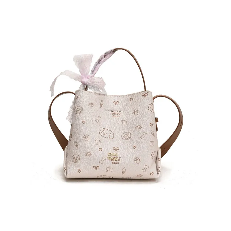 LUVISTRUE PU Bucket Bag, Shoulder Bag, Crossbody Bag, Handbag Regular Women's Pink/Beige/Coffee-0
