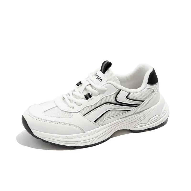 TUOPIN Low Top Chunky Sneakers Women's Beige Black-6