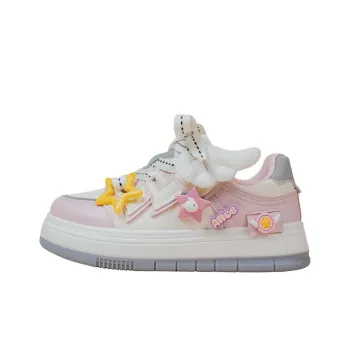 A&M Slip Resistant Shock Absorbers With Abrasion Resistant Properties Low Top Skateboard Shoes Women's Beige Pink