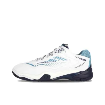 VICTOR Anti Slip Wear Resistant Low Top Badminton Shoes Men's White Black Blue