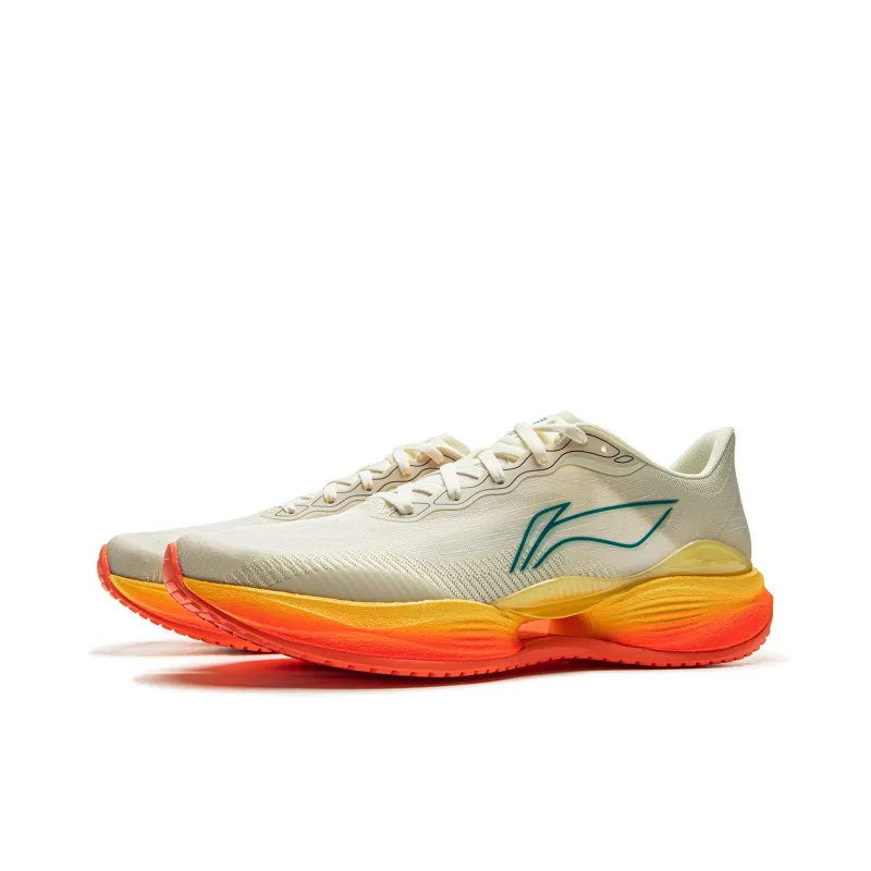 LiNing Super-Light 22 Cushioning Wear-Resistant Low-Top Casual Running Shoes Men's Beige Orange-2
