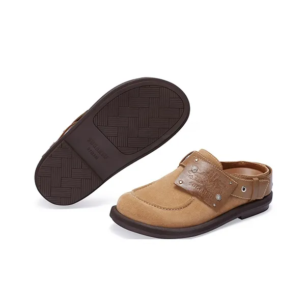 SUGARSU Rubber Sole Abrasion Resistant Slip Resistant Closed Toe Slippers Unisex Khaki-3