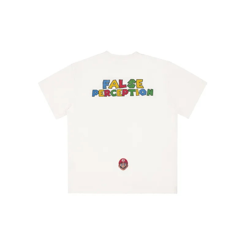 False Perception T-Shirt Unisex Distressed White-1