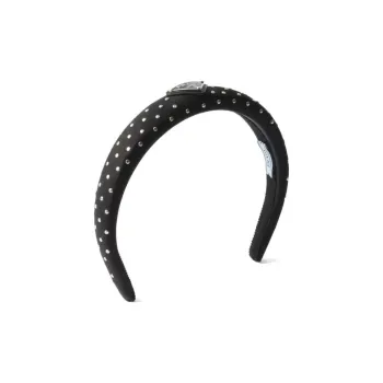 PRADA Metal, Recycled Nylon, Enamel Headbands Women's Black