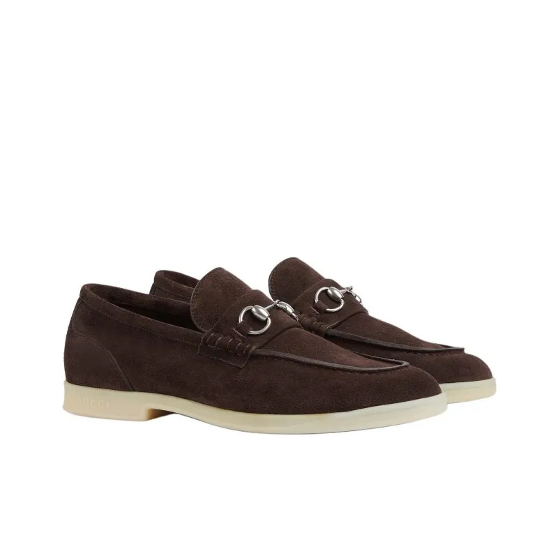 GUCCI Horsebit Loafers Men Brown-2