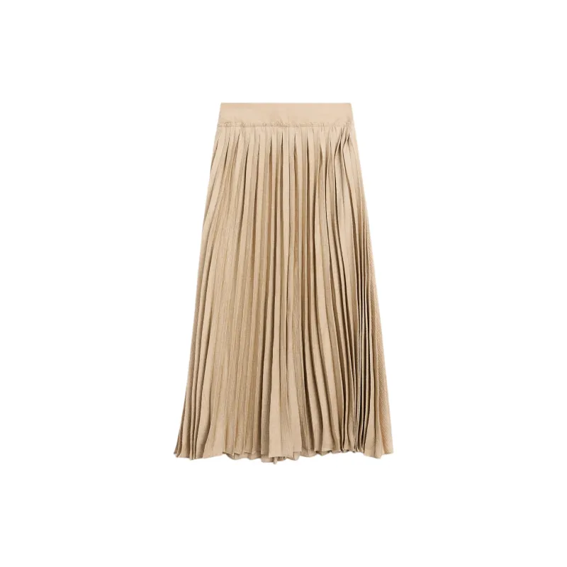Massimo Dutti Casual Long Skirts Women's Ecru-1