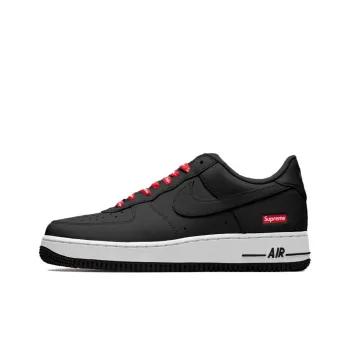 Supreme x Nike Air Force 1 Anti Slip Wear Resistant Low Top Skateboard Shoes Unisex Black Red