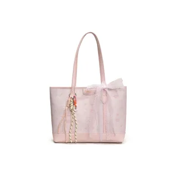 LUVISTRUE PU Portable Tote Shoulder Bag Regular Women's Pink/Ecru/Coffee