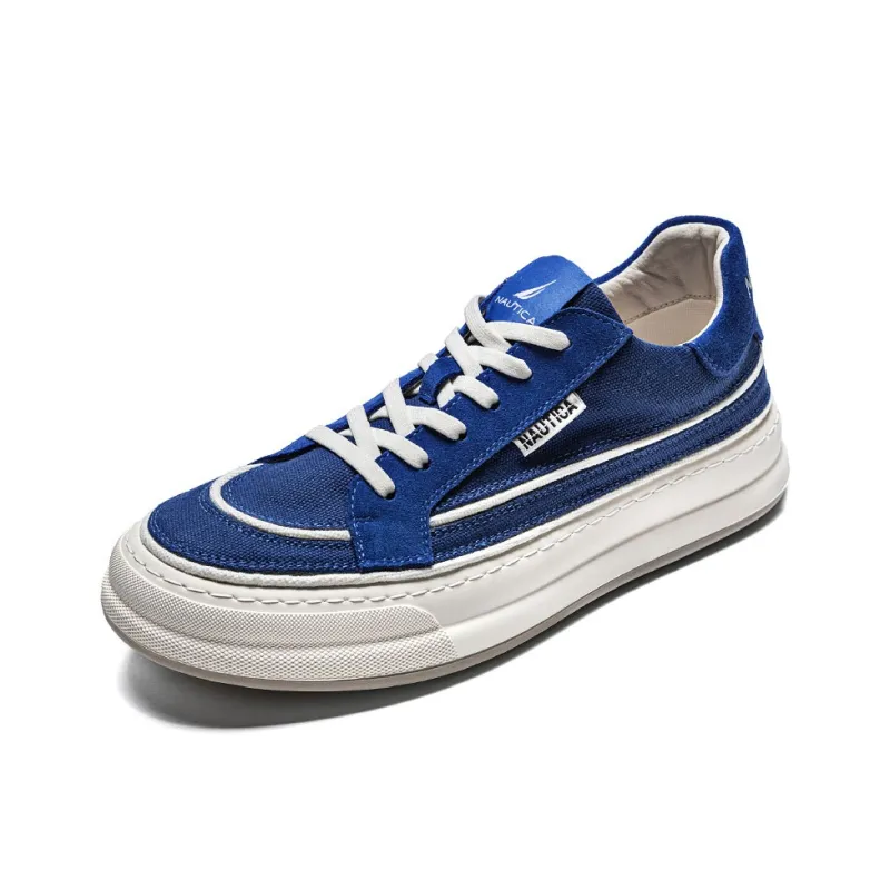 NAUTICA Skateboard Shoes Men Low Top Black/White/Royal Blue-1