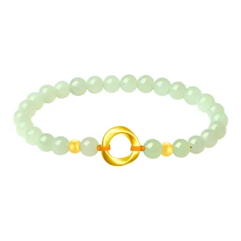 ALLOVE Hetian Jade Bracelets Pale Greenish White Jade Women's