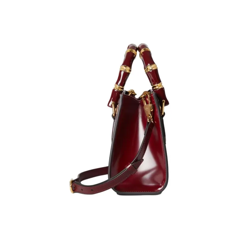 GUCCI Diana Leather Handbag Mini Women's Red-2